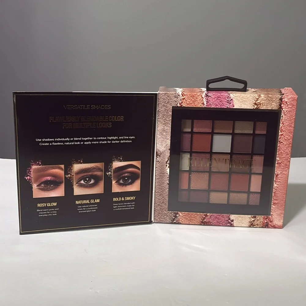 ✨🌿Ellen Tracy Professional Eyeshadow Palette – 25 Bold Shades